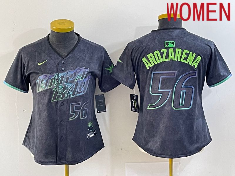 Women Tampa Bay Rays #56 Randy Arozarena Nike MLB Limited City Connect Black 2024 Jersey style 4->tampa bay rays->MLB Jersey